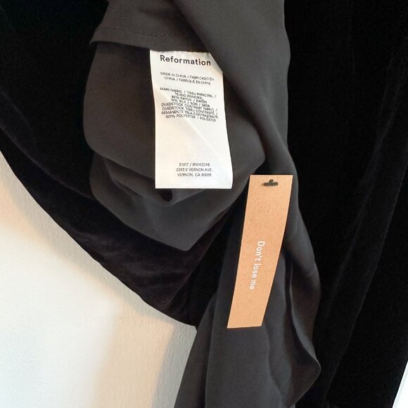 Reformation | NWT Le Marais Velvet Strapless Midi Dress Es in Black Size 14 $328 - Picture 9 of 10